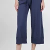 Fashion Evie Lou Crop Drawstring Rib Hem Jogger, Midnight Blue