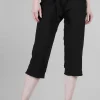 Best Evie Lou Crop Raw Easy Jogger, Black