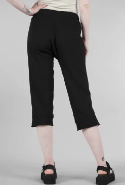 Best Evie Lou Crop Raw Easy Jogger, Black