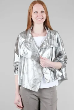 Store Evie Lou Cropped Asym Jacket, Marble