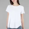 Flash Sale Evie Lou Curved Hem Crew T-Shirt, White