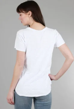 Flash Sale Evie Lou Curved Hem Crew T-Shirt, White