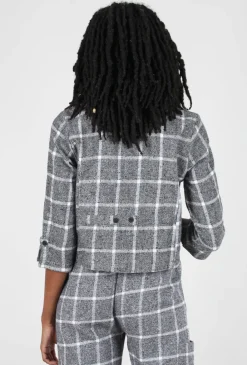 Sale Evie Lou Dakota Flannel Jacket, Gray Cambridge