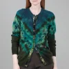 Discount Evie Lou Decon Vanishing Point Sweater, Green/Indigo