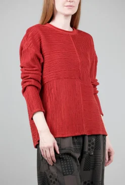 Outlet Evie Lou Dimensional Rib Boxy Top, Spice