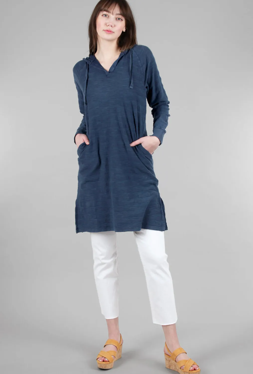 Flash Sale Evie Lou Dimensional-Texture Hoodie Dress, Navy