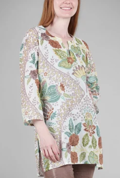 Best Sale Evie Lou Divya Botanic Print Tunic, Brown Multi