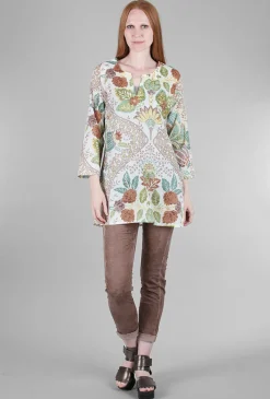 Best Sale Evie Lou Divya Botanic Print Tunic, Brown Multi