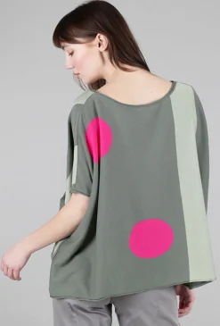 Flash Sale Evie Lou Dotty Summer Sweater, Olive/Fuchsia
