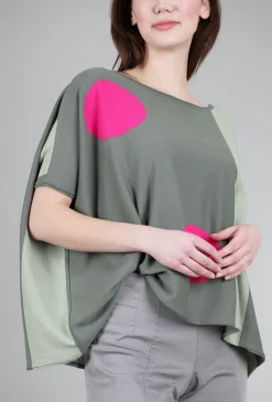 Flash Sale Evie Lou Dotty Summer Sweater, Olive/Fuchsia
