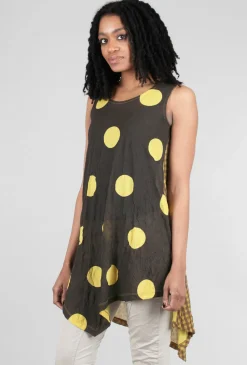 Fashion Evie Lou Dotty Time Tunic Tank, Mocha Mix