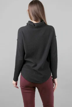 Online Evie Lou Drop-Shoulder Waffle Cowl, Black