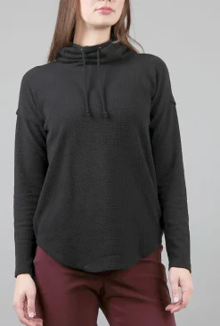 Online Evie Lou Drop-Shoulder Waffle Cowl, Black