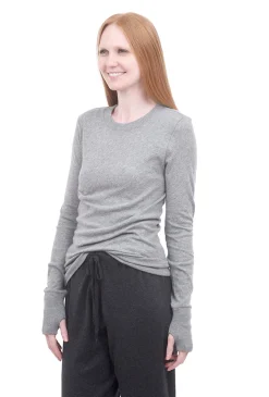 Best Evie Lou Easy Cashmere Cuffed Crew, Smoke