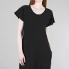 Clearance Evie Lou Easy Linen Shift Dress, Black