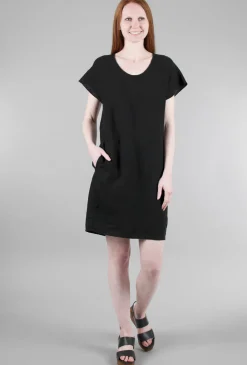 Clearance Evie Lou Easy Linen Shift Dress, Black
