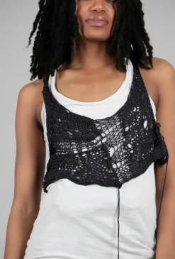 Shop Evie Lou Ebe Hand-Knit Vest, Black