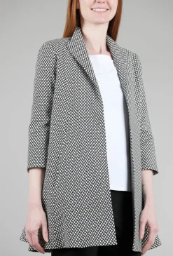 Fashion Evie Lou Ef Signature Swing Coat, Black Basketweave