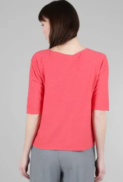 Clearance Evie Lou Elbow-Sleeve Tee, Harbor Red