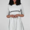 Shop Evie Lou Empire Grid Dress, Ecru/Gray