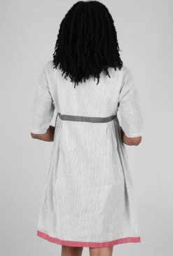 Shop Evie Lou Empire Grid Dress, Ecru/Gray