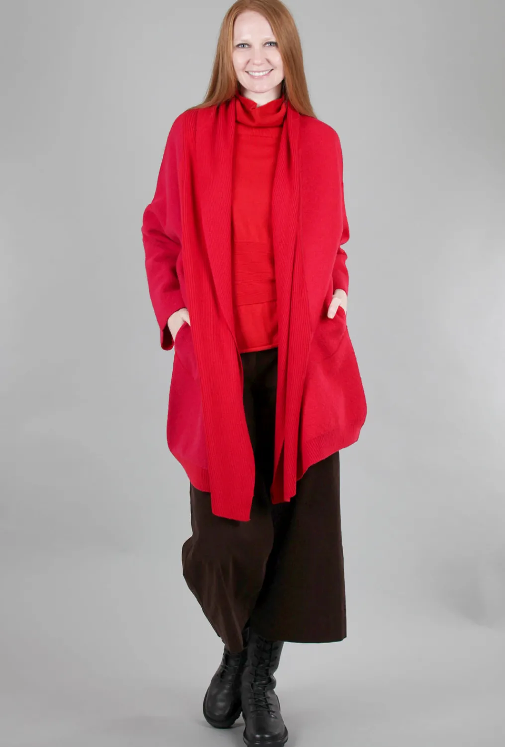 Flash Sale Evie Lou Empoli Sweater Coat, Rosso/Fuxia