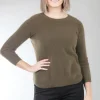 Sale Evie Lou Essential Raccoon Crew Sweater, Sage