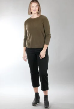 Sale Evie Lou Essential Raccoon Crew Sweater, Sage