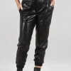 Clearance Evie Lou Faux Leather Bavali Jogger, Black