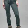Fashion Evie Lou Faux-Leather Star Pants, Deep Green