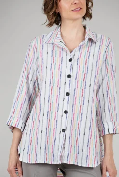 New Evie Lou Fiesta Weave Top, White