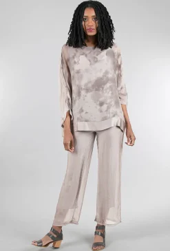 Clearance Evie Lou Floaty Sepia Top, Taupe Combo