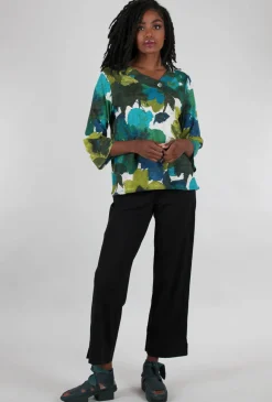 Best Sale Evie Lou Floral Crossover Neck Top, Teal