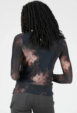 Online Evie Lou Florence Double Sheer Top, Velvet/Earth