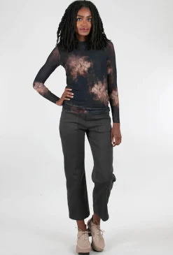 Online Evie Lou Florence Double Sheer Top, Velvet/Earth
