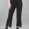 Online Evie Lou Foundation Slit-Leg Pant, Black