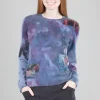 Cheap Evie Lou Fractured Thread Patch Sweater, Blues