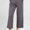 Hot Evie Lou French Terry Button Flood, Earth