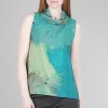 Best Sale Evie Lou Funnel Print Tank, Aqua