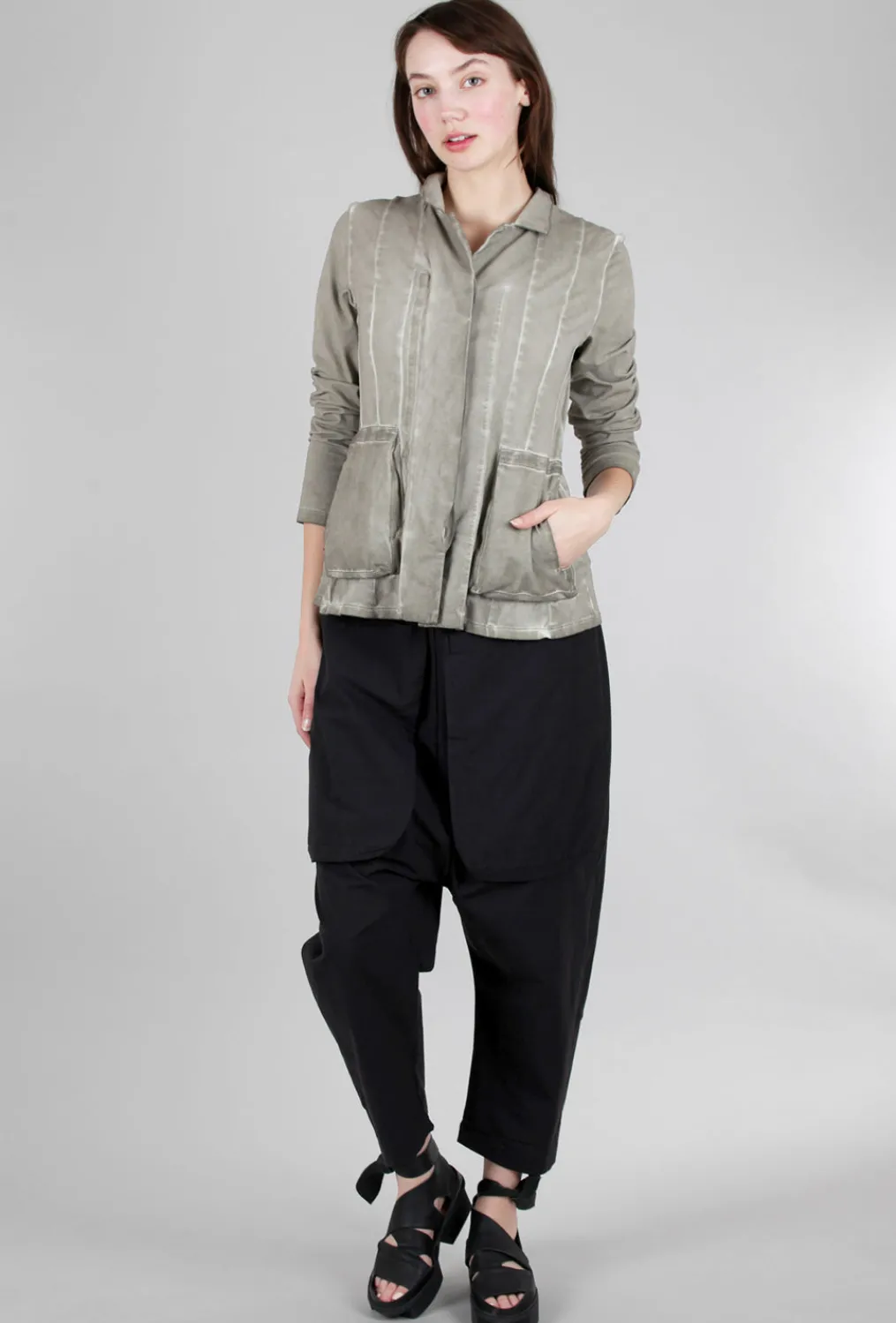 Fashion Evie Lou Garment-Dye Knit Jacket, Taupe