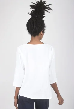 Flash Sale Evie Lou Gauze Olga Top, White