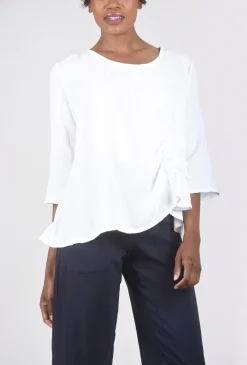 Flash Sale Evie Lou Gauze Olga Top, White