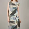 Cheap Evie Lou Geo Art Dress, Light Gray