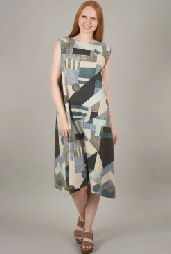 Cheap Evie Lou Geo Art Dress, Light Gray