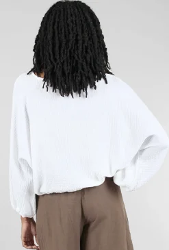 Shop Evie Lou Gianna Gauze Shirt, White