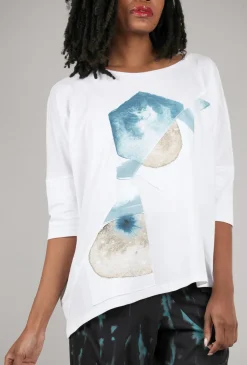 Sale Evie Lou Graphic Diamond Boxy Tee, White