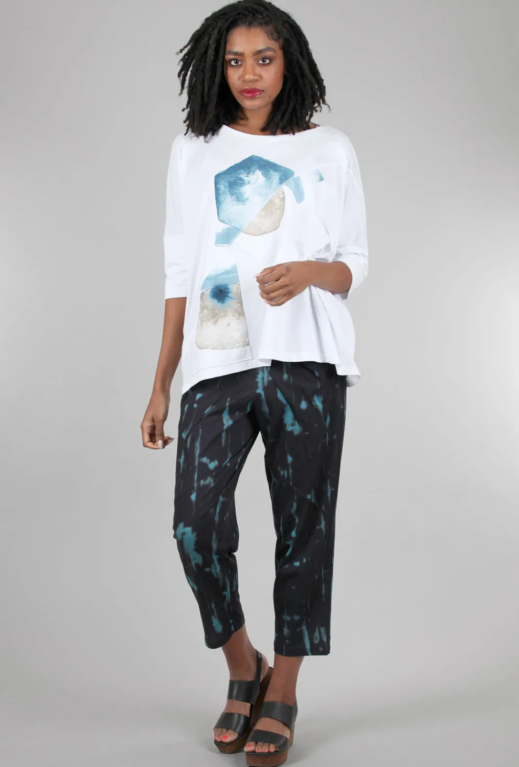 Sale Evie Lou Graphic Diamond Boxy Tee, White