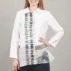 Fashion Evie Lou Graphic Mix Linen Shirt, White/Blue