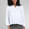 Sale Evie Lou High-Low Swing Shirt, White