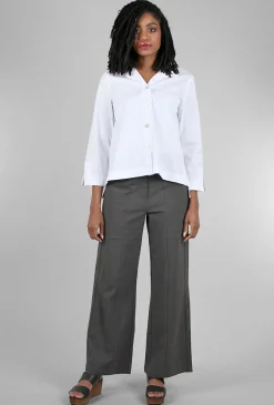 Sale Evie Lou High-Low Swing Shirt, White